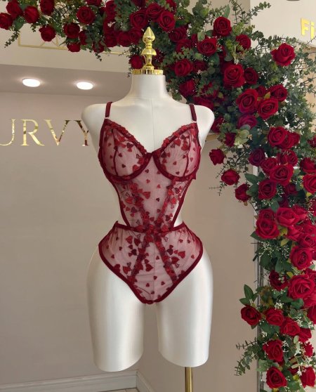 بودي القلوب باللون الخمري ♥️