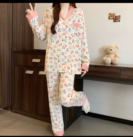 بجامة ربيعي موردة