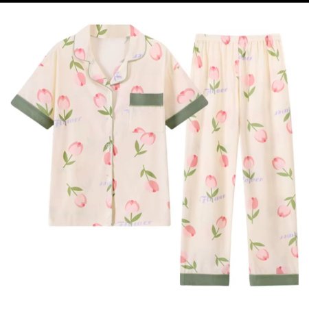 بجامه وردة التوليب  ربيعي نص كم