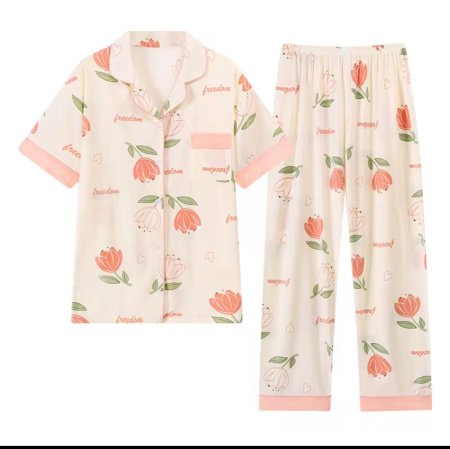 بجامة وردة التوليب نص كم ربيعي