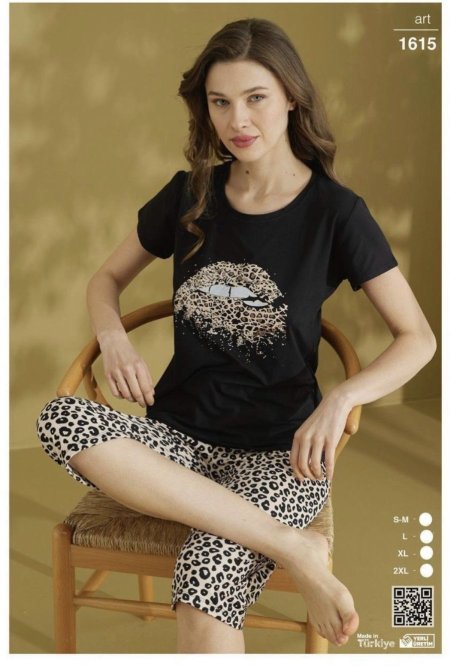 بجامة قطنية برمودا نقشة الفهد 🐆