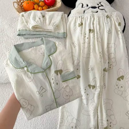 بجامة رسمة ارنوب كيوت 🐰 3 قطع