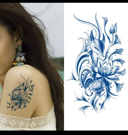 تاتو مؤقت أقرب للطبيعي حجم كبير