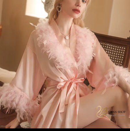 روب الأميرة الستان بالريش الناعم ✨🌟